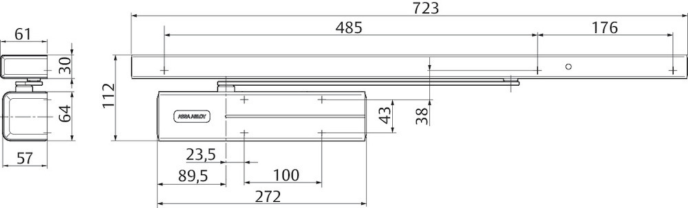 effeff Gleitschiene DCG-10-31N, Aluminium