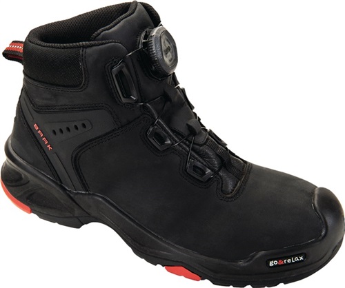 BAAK Sicherheitsstiefel Braxton schwarz/rot Leder S3 SRC HRO EN20345