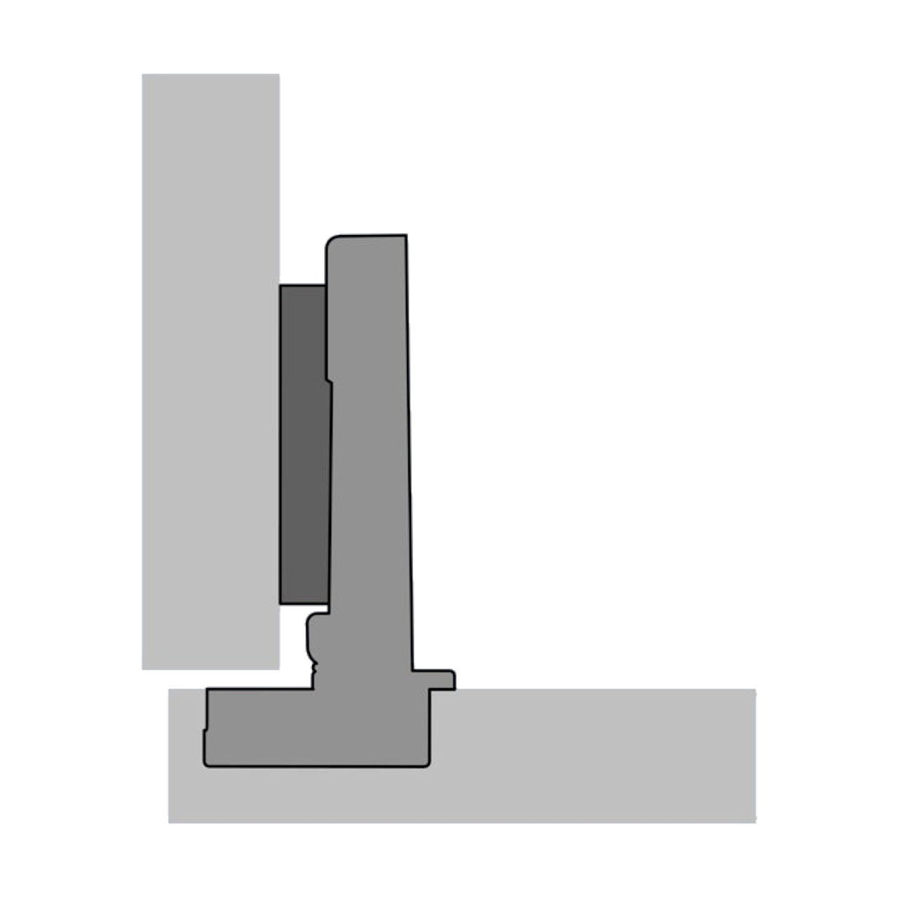 HETTICH Veosys 105° - Edelstahlscharnier, Edelstahl, einliegend, Öffnungswinkel 105°, Bohrbild TH 52 x 5,5 mm, zum Anschrauben (-), 9289595