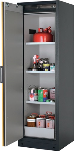 ASECOS Sicherh.-Schrank Typ 90 H1953xB599xT615mm grau/gelb Vollblechtüren