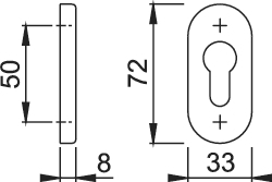 HOPPE® Schlüsselrosette 55S, Aluminium, 654833