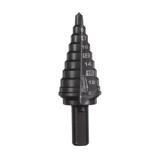MILWAUKEE 4 bis 20 mm, 2 mm Stufen Cobalt Stufenbohrer