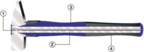 TECWERK Schlosserhammer 300g Stiel-L.300mm 3K-Stiel m.Stahlschutzhülse TECWERK TECWERK Schlosserhammer 300g Stiel-L.300mm 3K-Stiel m.Stahlschutzhülse TECWERK