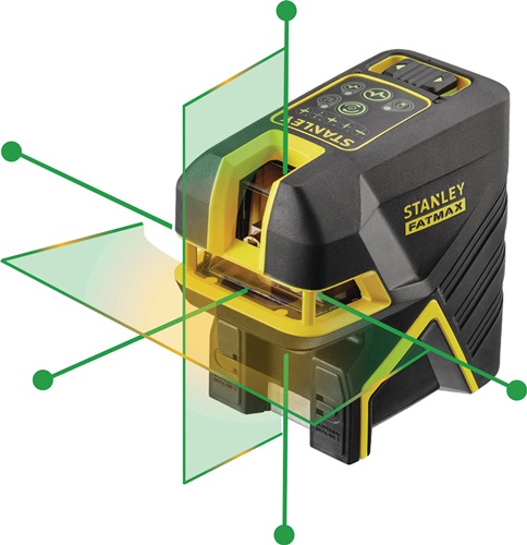 STANLEY Kreuzlinienlaser FatMax® FM 5Punkt Li-Ion grün 30(50m.Empfänger)/Pk.45m ±3mm/10m