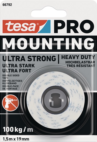 TESA Montageband Mounting PRO Ultra Strong 66792 weiß L.1,5m B.19mm TESA