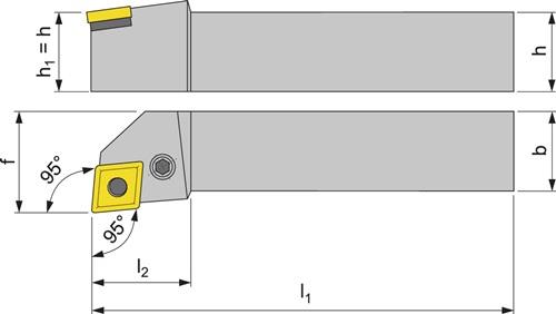 PROMAT Klemmdrehhalter PCLNR 2525 M12 re. vern. Außendrehen PROMAT