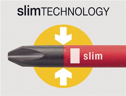 WIHA Wechselkl.SlimBit electric Plus/Minus Schlitz/PZD 2x75mm VDE isol.WIHA