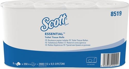 Toilettenpapier SCOTT® ESSENTIAL 8519 2-lagig, Kleinrollen 64 RL a 350 Blätter = 22400 Blätter SCOTT