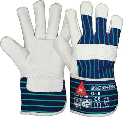 HASE Handschuhe Bremerhaven Winter Gr.10 natur/blau EN 388 PSA II HASE