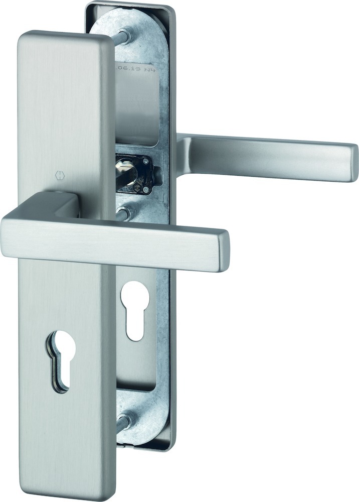 HOPPE® Schutz-Drückergarnitur mit Langschild Austin 1769/2221/2210, 8/72 mm, Aluminium