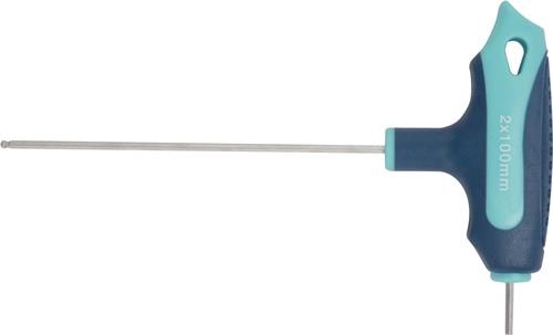 TECWERK Stiftschlüssel m.Quergr.SW 3mm Klingen-L.100mm m.Seitenabtr.u.Kugelk.TECWERK