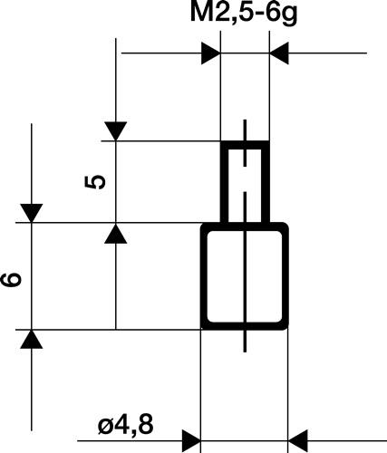 KÄFER Messeins.D.4,8mm plan M2,5 STA z.Messuhren KÄFER