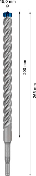 BOSCH EXPERT SDS plus-7X Hammerbohrer, 15 x 200 x 265 mm. Für Bohrhämmer