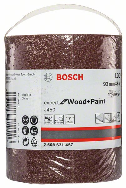 BOSCH Schleifrolle J450 Expert for Wood and Paint, 93 mm x 5 m, 100