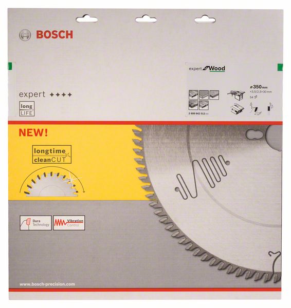 BOSCH Kreissägeblatt Expert for Wood, 350 x 30 x 3,5 mm, 54