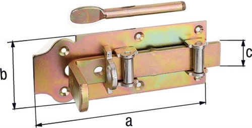 GAH Stalltür-RL-Schlossriegel L.200mm B.80mm STA galv. gelb verz. GAH