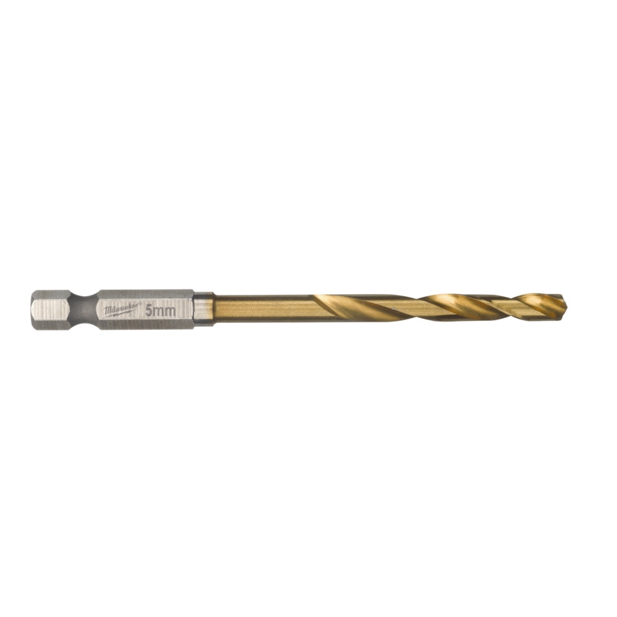 MILWAUKEE 5,0 x 93 mm SHOCKWAVE Metallbohrer HSS-G RED HEX Titan 1/4"