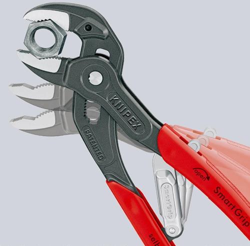 KNIPEX Wasserpumpenzange SmartGrip® L.250mm Spann-W.10-36mm grau atram.pol.Ku.-Überzug