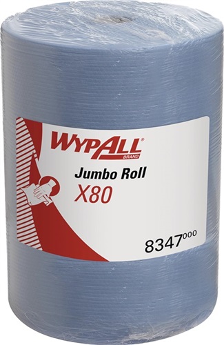 WYPALL Wischtuch WypAll® X80 8347 L.ca.315 mmxB.ca.310mm blau 1-lagig Rl.WYPALL