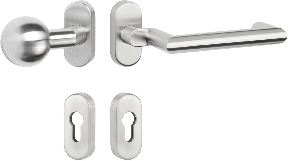 HERMAT FH Wechselgarnitur mit Rosetten BASIC 08 1808.GK/2085.FS/3126/GK, Edelstahl