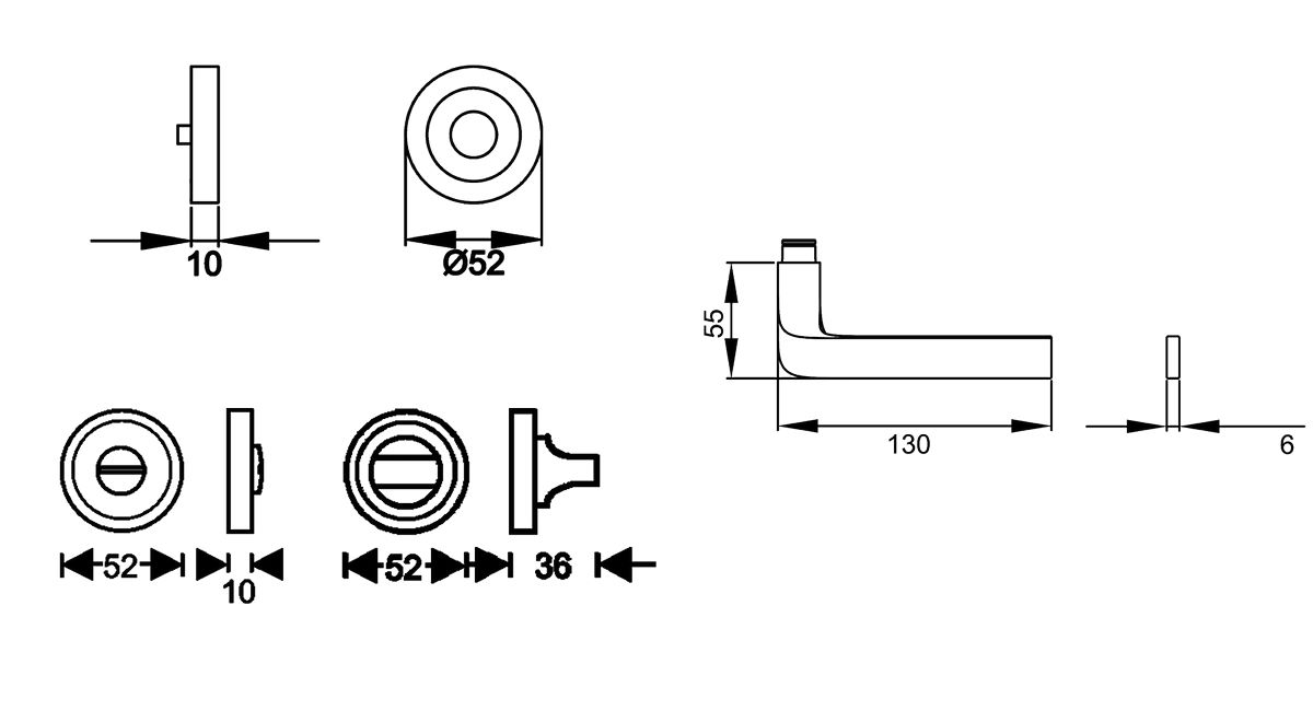 KARCHER DESIGN Drückergarnitur ER87 - Las Vegas, Bad, Edelstahl