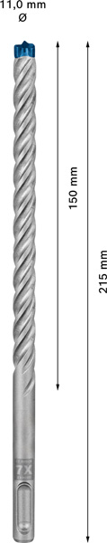 BOSCH EXPERT SDS plus-7X Hammerbohrer, 11 x 150 x 215 mm. Für Bohrhämmer