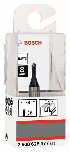 BOSCH Nutfräser Standard for Wood, 8 mm, D1 4 mm, L 8 mm, G 51 mm