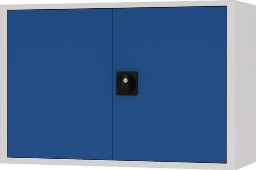 BEDRUNKA+HIRTH Hängeschrank H600xB900xT200mm Vollblechtür lichtgrau/signalblau