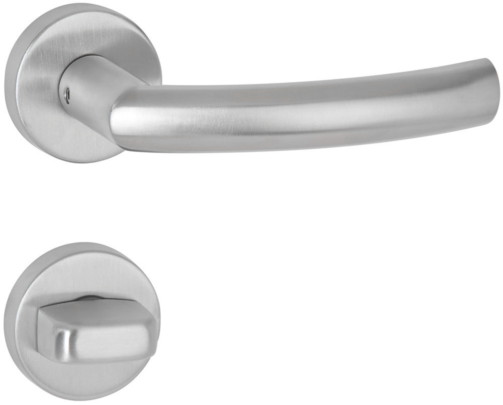 HERMAT Drückergarnitur mit Rosetten BASIC 07 1807/2036.K, Edelstahl