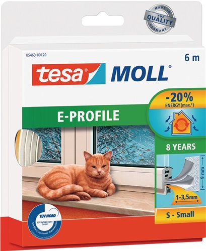 TESA Fenster-/Türmoll tesamoll® 5463 B9mmxH4mmxL6m weiß TESA