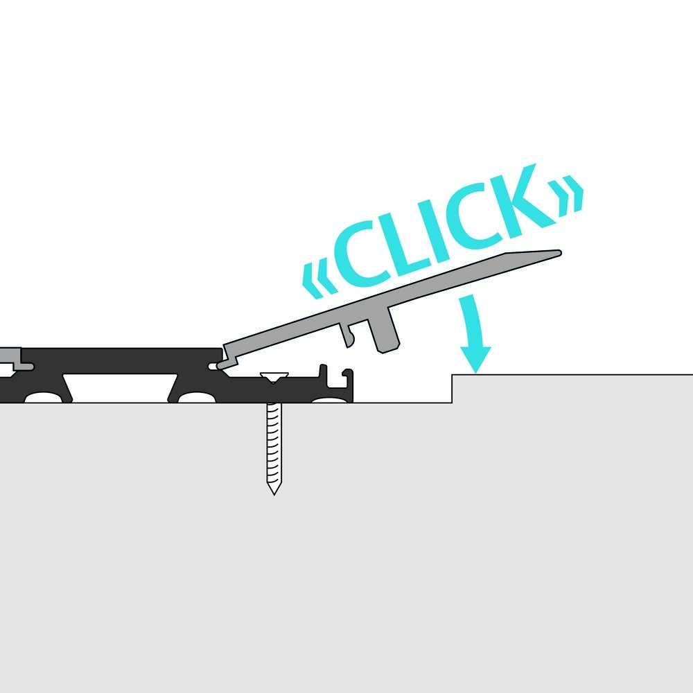 PLANET Flachschwelle F120, reduzierte Höhe, Aluminium 1.190 mm silberfarben