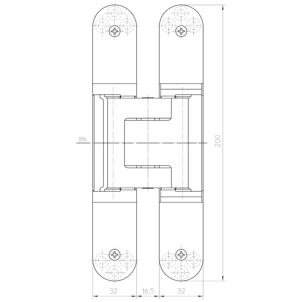 SIMONSWERK Verdecktliegendes Türband TECTUS® TE 540 3D FR