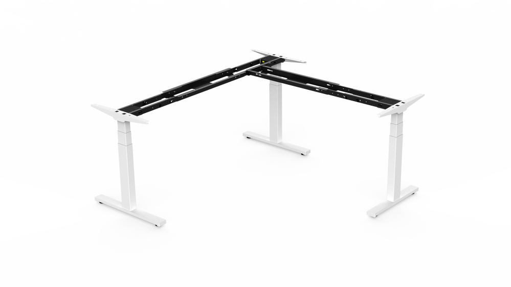 Veyhl Tischgestell Evotec 3D eckig, 3-Bein mit Display/Memory, 650 mm Hub, RAL 9016 verkehrsweiß