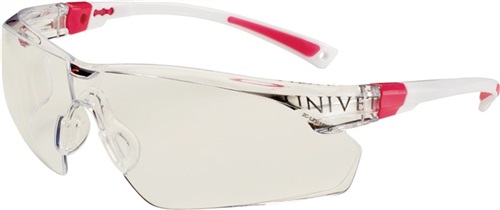 UNIVET Schutzbrille 506 UP EN 166,EN 170 Bügel weiß rosa,Scheibe klar PC UNIVET