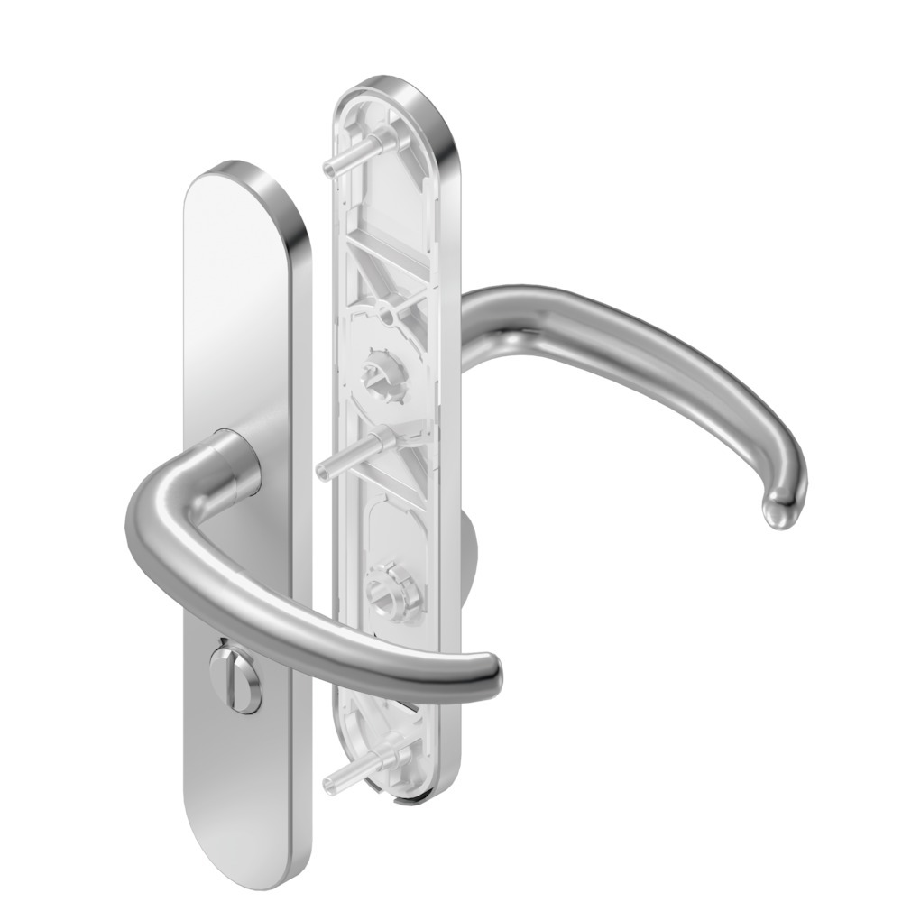 BKS Drückergarnitur mit Langschild TREMOLO B-70720, oval, Edelstahl matt