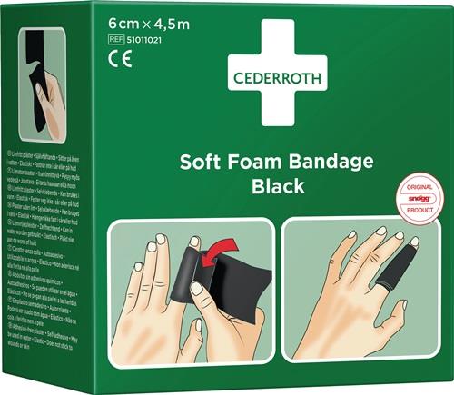 CEDERROTH Soft Foam Bandage selbsthaftend elastisch,schwarz Rl.6cmx4,5m CEDERROTH
