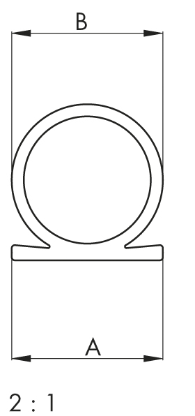 ELLEN Flügelfalz-Türanschlagdichtung Omega-Profil 137 selbstkl. Silikon weiß, Br 8mm x Durchm. 7mm, L 25mtr