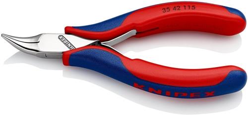 KNIPEX Elektronik-Greifzange Gesamt-L.115mm flachrunde Backen Form 4 Mehrkomp.-Hüllen