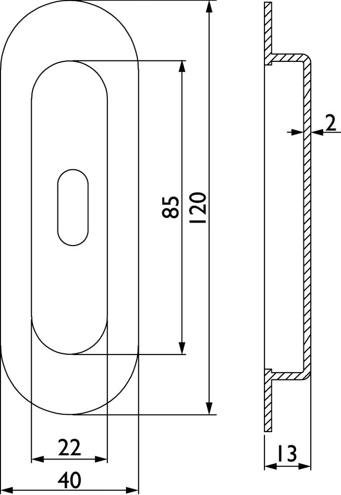 HERMAT Schiebetürmuschel 3675, Edelstahl