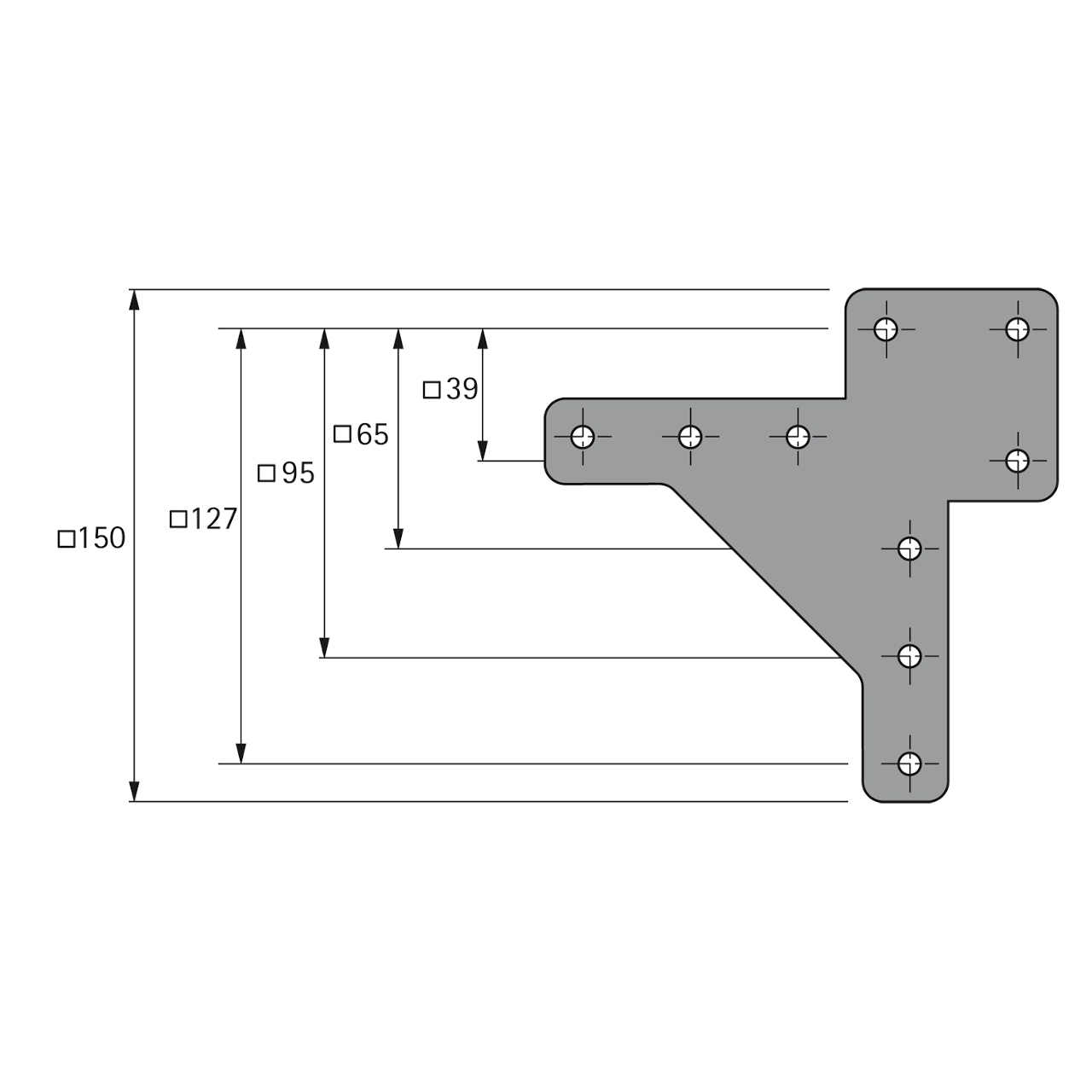 HETTICH Design-Tischbein Afio 700 mm, Edelstahl gebürstet, 9078475