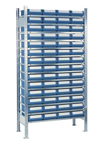 Nordwest Steckregal H2000xB1000xT500mm Grundregal 14 Stahlböden 56 x 8