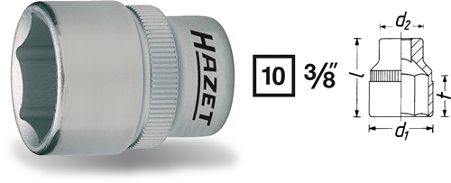 HAZET Steckschlüsseleinsatz 880 3/8 Zoll 6-kant SW 8mm L.24mm HAZET