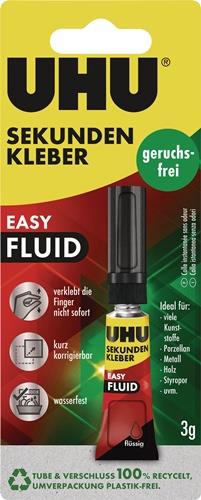 UHU Sekundenkleber geruchsfrei EASY 3g farblos Tube UHU UHU Sekundenkleber geruchsfrei EASY 3g farblos Tube UHU