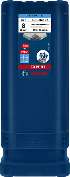 BOSCH EXPERT SDS plus-7X Hammerbohrer, 8 x 100 x 165 mm, 30-tlg.. Für Bohrhämmer