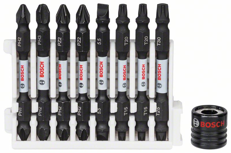 BOSCH Doppelklingen Schrauberbit-Set Impact Control, 9-teilig, diverse, 65 mm