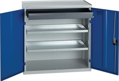 STUMPF Werkzeug-/Beistellschrank H1000xB1000xT500mm 1Schubl.2BD grau/blau STUMPF