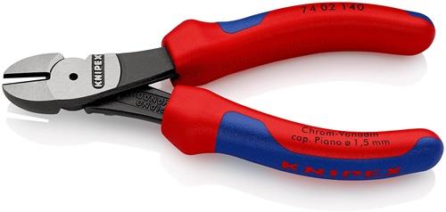 KNIPEX Kraftseitenschneider L.140mm pol.Form 0 2K-Hülle KNIPEX