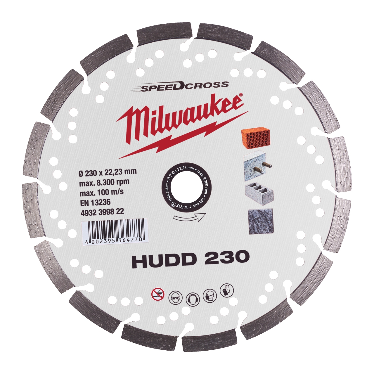 MILWAUKEE für harte Materialien Speedcross Diamanttrennscheibe HUDD 230 mm