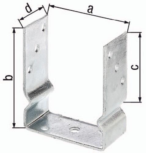 GAH U-Pfostenträger ETA-10/0210 101x150x100x60mm TZN z.Aufschr.GAH