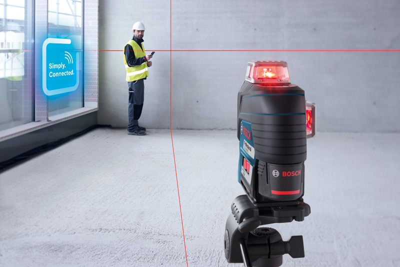 BOSCH Linienlaser GLL 3-80 C, mit 1 x 2.0 Ah Li-Ion Akku, Halterung BM 1, L-BOXX
